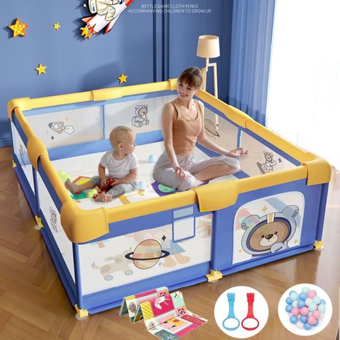 Parc tapis bébé avec barrières montessori jeu