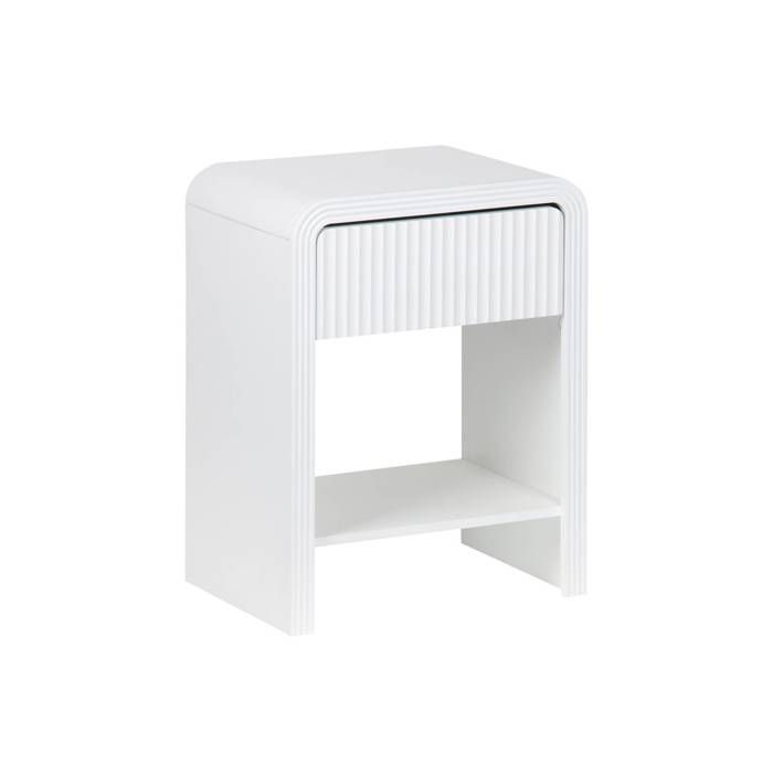 sweeek - Table de chevet décor bois rainuré 1 tiroir JULIA