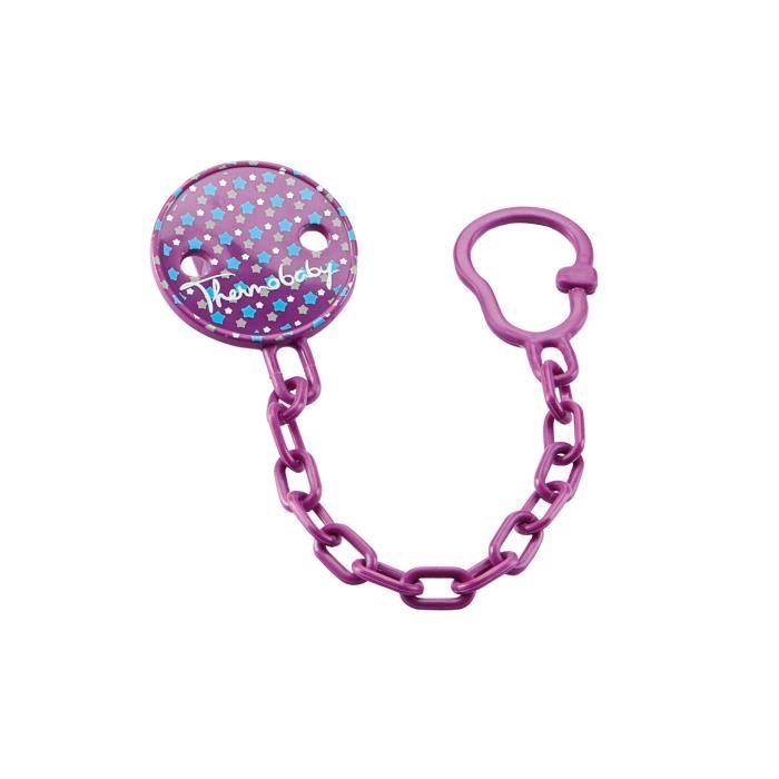 THERMOBABY Attache sucette clip - Prune monstre