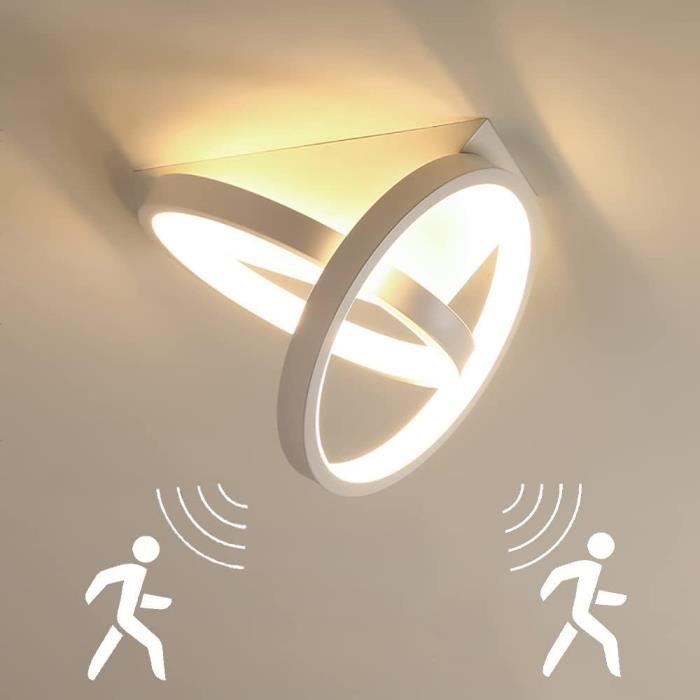 Plafonnier LED Leselux Avec Détecteur De Mouvement Rechargeable (Blanc, Carré, Télécommande)