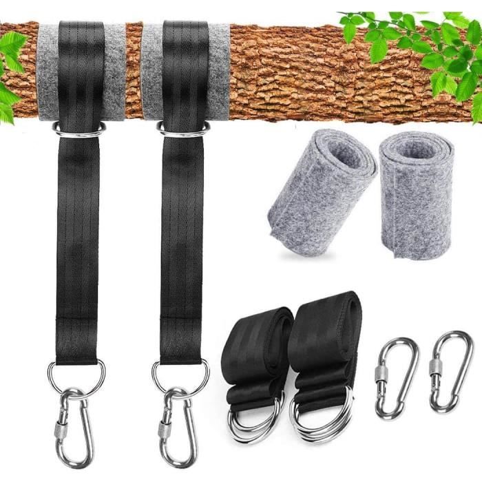 ECELEN Sangles Hamac 300CM avec Mousquetons-Kit de Fixation Résistant