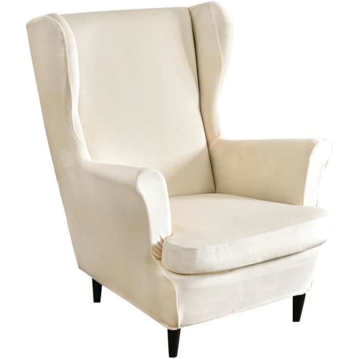 Housses De Fauteuil En Velours Extensible 2 Pièces - Gris, Pour Chaise Chesterfield, Tullsta, Protection Anti-Taches