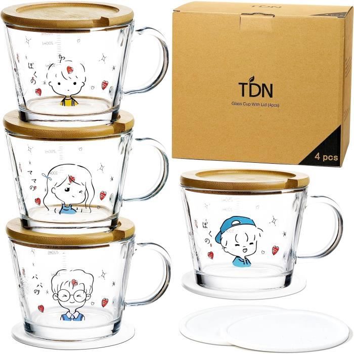 Tasse Bécher Caféine Graduée 450ml Avec Poignée - Verre Borosilicaté Molécule Café