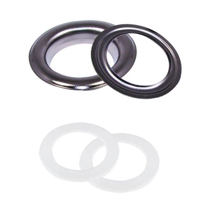 Kit De 10 Oeillets Métal 1 Pouce CRAFTMEMORE - Couleur Noir Gunmetal, Pour Cuir Et Bâche
