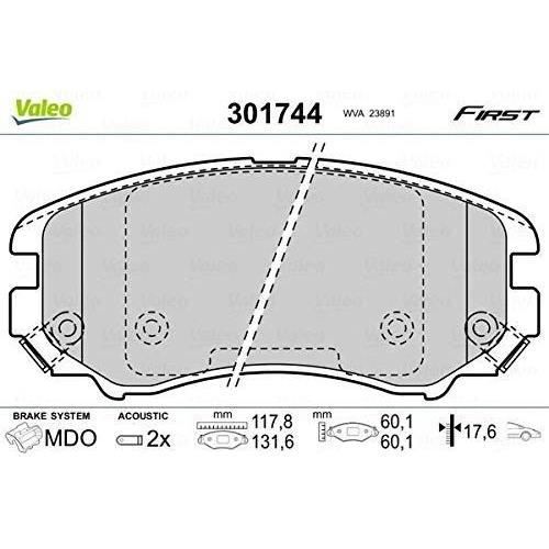 Plaquette de frein gamme first Hyundai coupe tiburon - VALEO - 301744