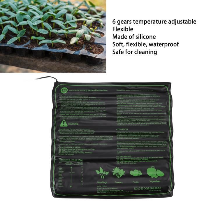LERWAY Tapis Chauffant pour Plantes Imperméable Serre de Germination