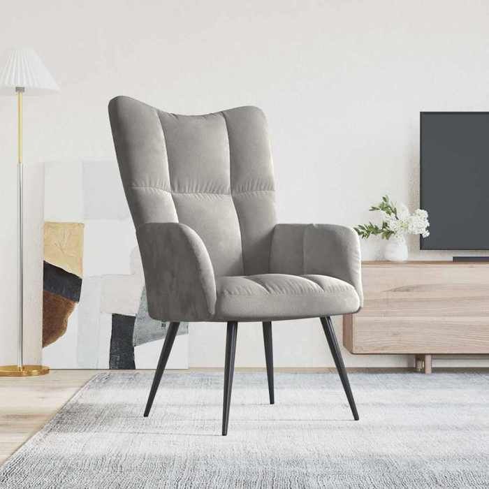 vidaXL Chaise de Relaxation Fauteuil de Détente Siège de Relaxation Chaise de Détente Salon Salle de Séjour Intérieur Gris 328073