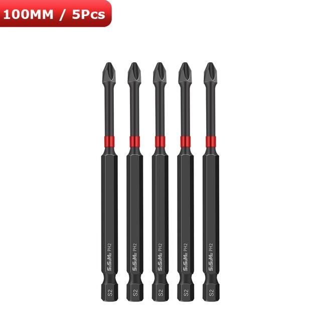 Set De 9 Embouts De Tournevis Magnétiques - PH2, Longueurs 25 à 150 Mm, Alliage Acier S2 Pour Perceuse/visseuse - 8
