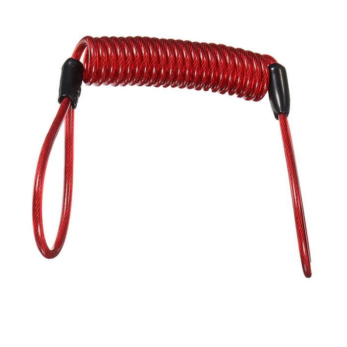Câble De Rappel Antivol Vélo/moto 1,5 M En PVC - Pour Verrou Frein à Disque, Avertissement, Couleur Assortie - 2