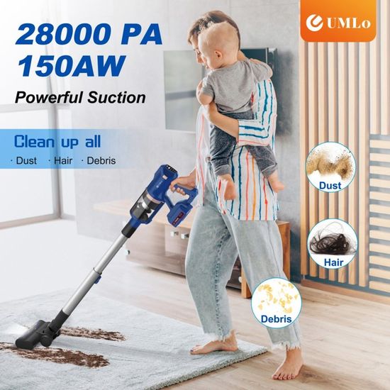 Aspirateur Balai Sans Fil SINCHEREU 30KPa/300W - Autonomie 45 Min, Batterie Détachable - Filtration 5 étapes, Bac 1,2L - Avec Station Murale - 8