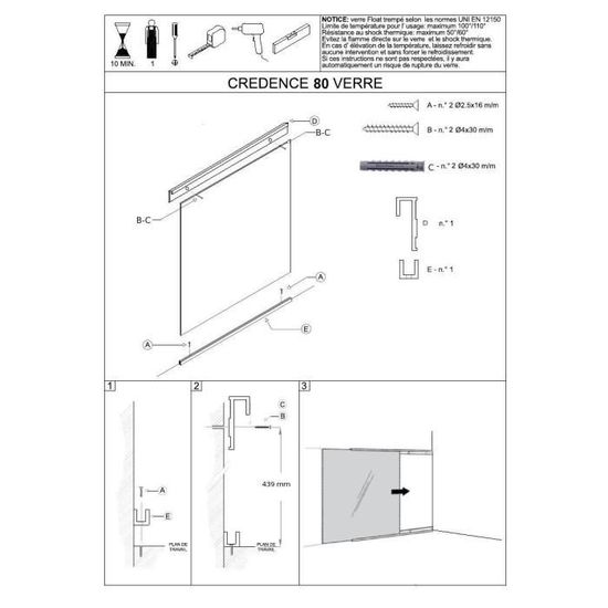Epaisseur D Une Credence Credence En Verre De 5mm D Epaisseur Transparent 80x45cm