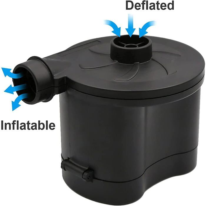 Pompe à Air Électrique OBEST – 3600Pa, 3 Buses, Sans Fil (4 Piles D) – Gonfle/Dégonfle Matelas, Piscine, Bateau, Jouets