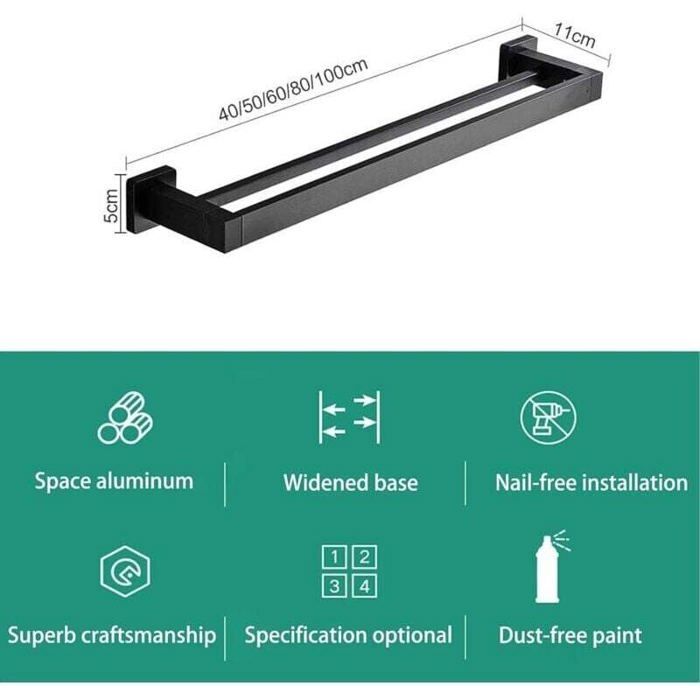 RETYOVE Porte-Serviettes Blanc Mural Barres Porte-Serviettes