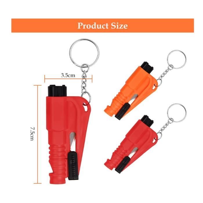 Marteau Brise-vitre Et Coupe-ceinture 2 En 1 - Outil De Sécurité Voiture, 2 Pièces Avec Support