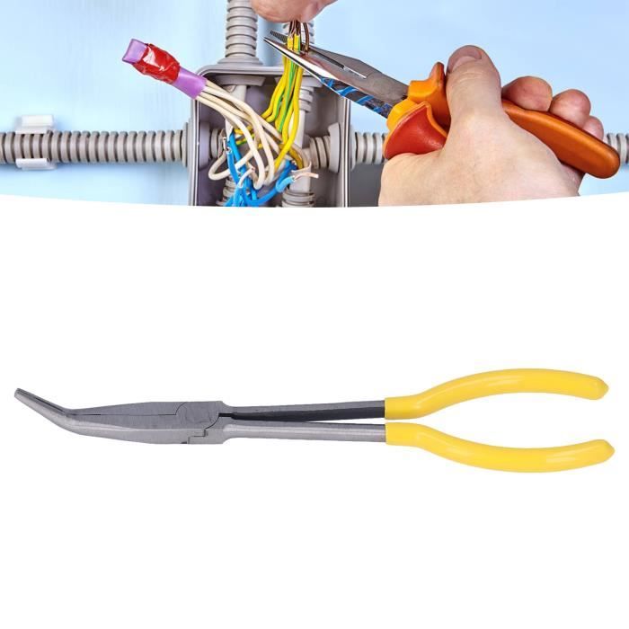 LID - Pince longue portée 45 # en acier longue pince à bec effilé coupe-fil  de câble pour réparer 11 po (45 °) - Cdiscount Bricolage