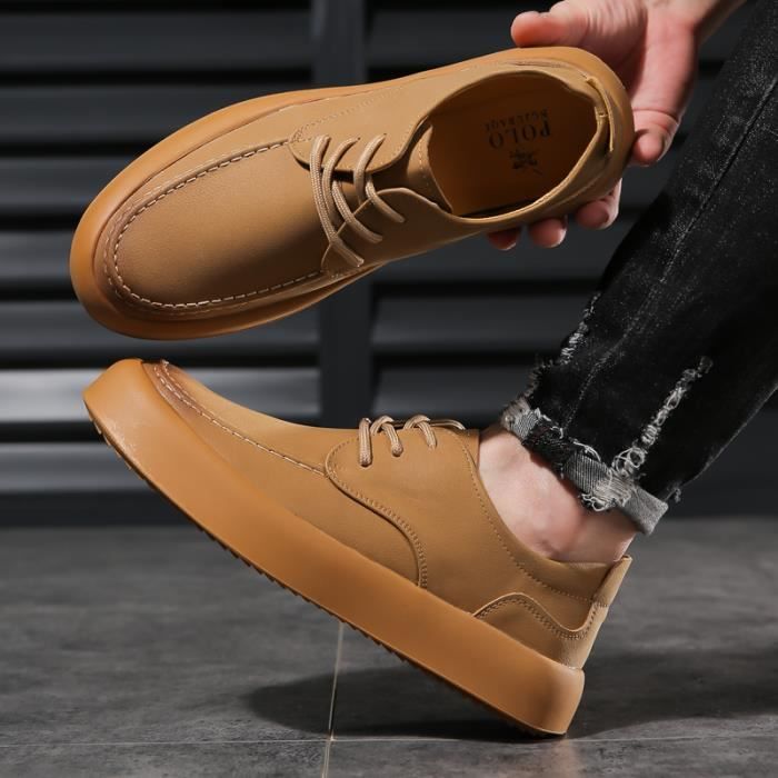Chaussures décontractées à lacets en cuir italien pour hommes AY