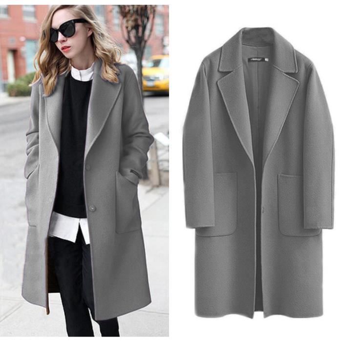 Veste longue femme grise hotsell
