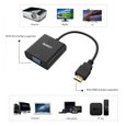 AUKEY Adaptateur HDMI vers VGA 1080P Câble Adaptateur Convertisseur Compatible avec Apple TV, Chromebook, Macbook, Laptop, Noir-2