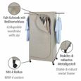 WENKO Armoire tissu Balance, penderie en tissu avec roulettes avec portant vêtement et fermeture éclair, Polypropylène, Taupe-2
