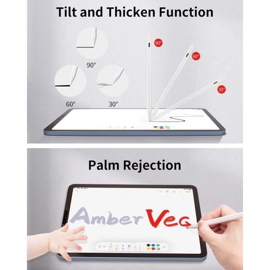 Stylet pour iPad avec Palm Rejection et Contrôle Tactile, Crayon iPad avec  Absorption Magnétique et Inclinaison Compatible A263 - Cdiscount  Informatique