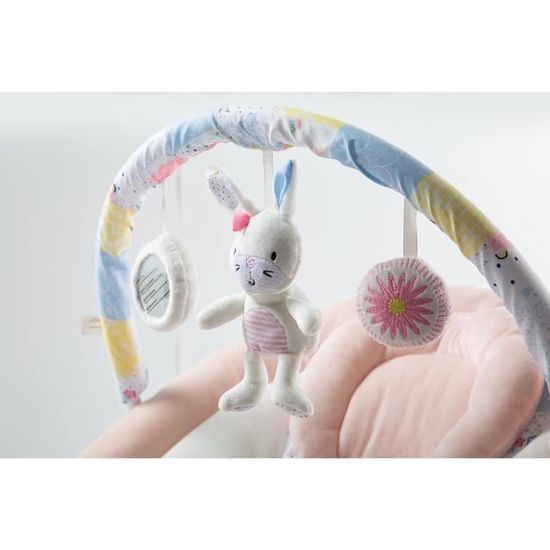 LADIDA Transat rembourré en peluche pour bébé fille avec vibrations et  mélodies apaisantes, bruit blanc, barres de jouets amovibles avec jouets  mignons 0m+ Fleur rose (076) : : Bébé et Puériculture