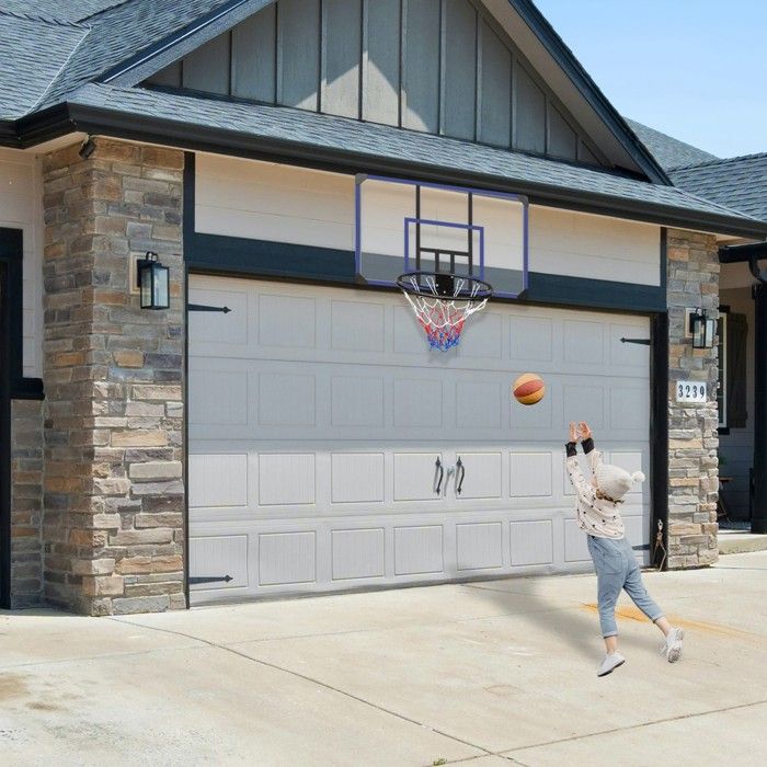 Panier de Basket Mural 45 cm avec Panneau Incassable Panier Basket-Ball avec Fi