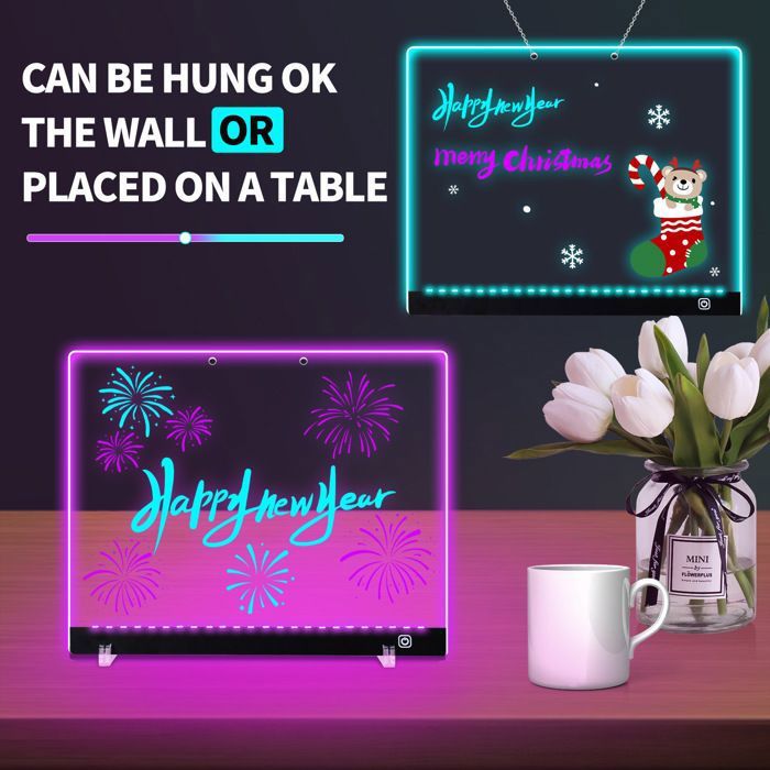 Writing Tablet BAIFULAI Tableau à Dessin LED Lumineux Pour Enfants – 30x20 Cm, Avec 7 Stylos Fluo, Support, Chiffon – Réutilisable, Gradation Tactile Writing Tablet BAIFULAI Tableau à Dessin LED Lumineux Pour Enfants – 30x20 Cm, Avec 7 Stylos Fluo, Support, Chiffon – Réutilisable, Gradation Tactile