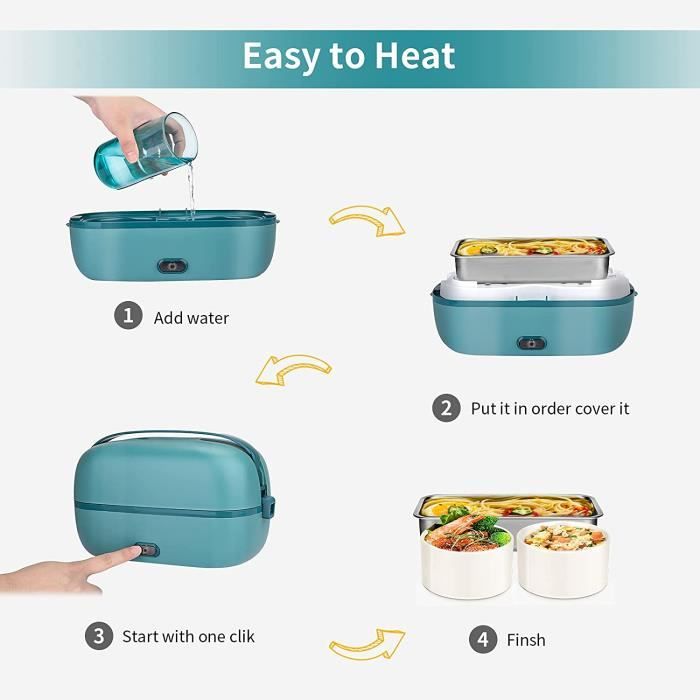 Gamelle Chauffante Rechargeable 1.2L - Lunch Box électrique Avec Batterie 16000mAh - Idéale Bureau, Voyages
