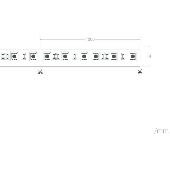 Connecteur Ruban LED Monochrome 220V AC Coupe tous les 25/100cm