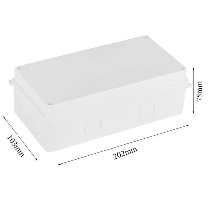 Boîte de dérivation étanche IP65 - Pour pièces humides - Diamètre : 12 mm -  Diamètre : 15 mm - ABS - Grande boîte de A60 - Cdiscount Bricolage