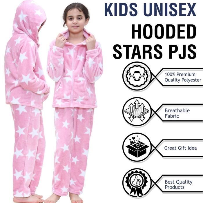 A2Z 4 Kids Filles Garçons Uni Polaire À Capuche Ensemble Pyjama Doux