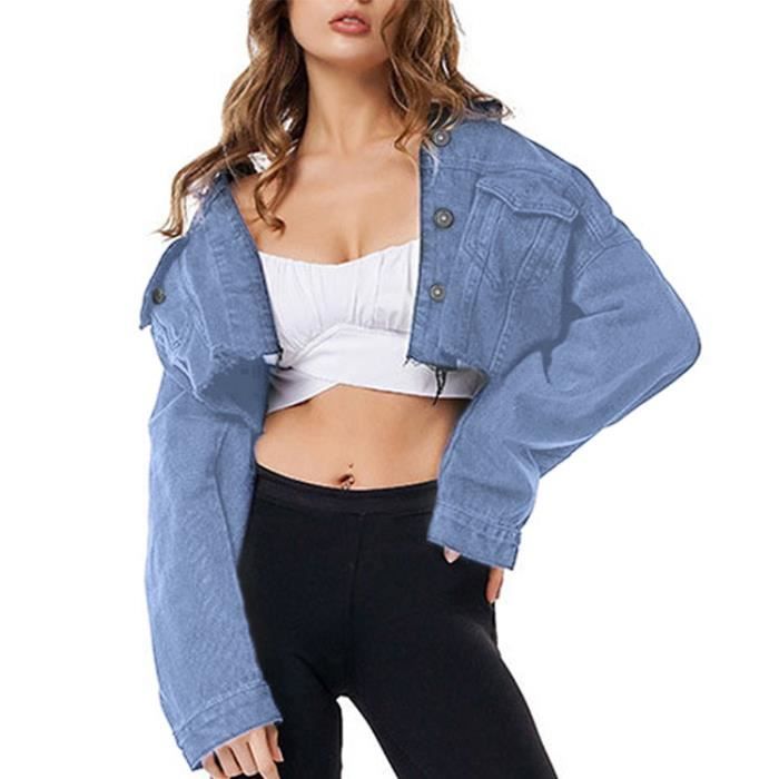 Veste en jean store longue oversize femme