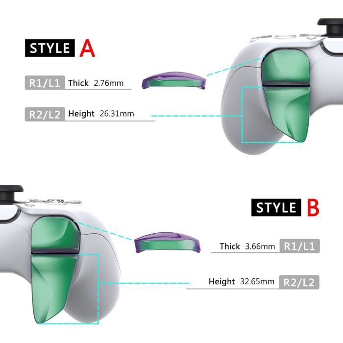 2 Pairs Accessoire Bouton Extension Gâchette Pour Ps5