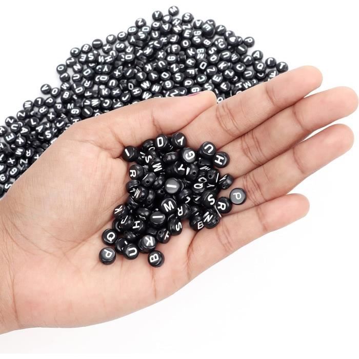 1000 Perles Lettres Phosphorescentes Pour Bracelets DIY - Alphabet En Plastique, Couleur Aléatoire - Taille 8x8x3 Mm - Loisirs Créatifs