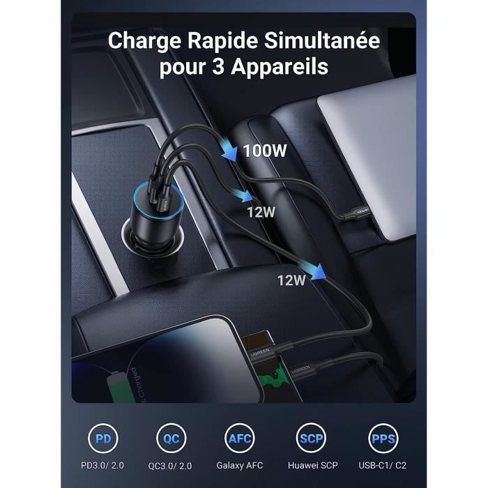 Chargeur voiture rapide (type-c)