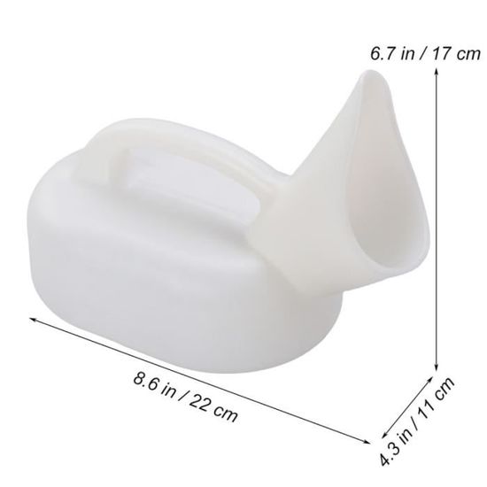 Vieil Homme Bouteille dincontinence en Plastique pour Hommes FBGood Urinoir Unisexe Blanc Femmes et Enfants Bassin de Pipi avec Couvercle Enfant et Diab/ète Bo/îte en Plastique pour Voiture