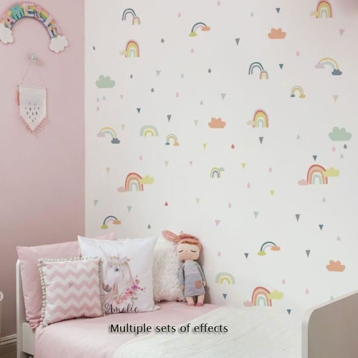EEEKit Autocollants De Fenêtre Arc-en-Ciel + 10 Nuages - Protection Oiseaux & Décoration Enfant Maison