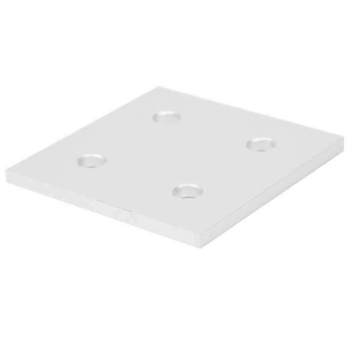 Plaques De Connexion Verticale Aluminium – Lot De 5 Pièces – 4 Trous – Pour Profilés 2040, 6060, 8080 – Anodisées Argent