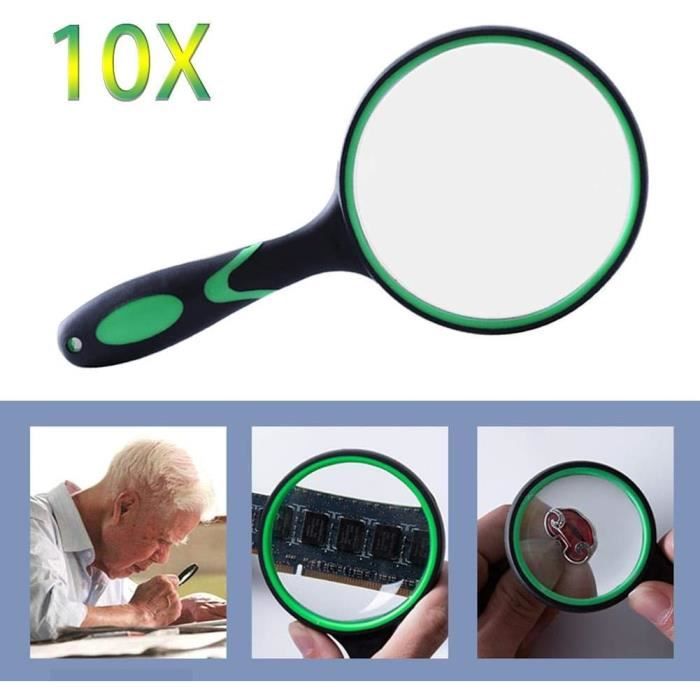 Loupe De Lecture 10x Et 30x - Lentille En Verre De 75 Mm, Poignée Ergonomique - Pour Les Personnes âgées, La Lecture Ou L'exploration