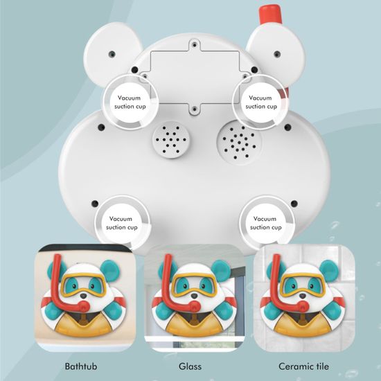 Jouet De Bain Musical à Bulles Ours - Pour Bébés 1-5 Ans - Avec Ventouses, Sécurité Sans BPA - Cadeau Anniversaire - 6
