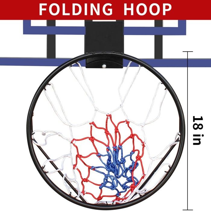Panier De Basket Mural - SPORTNOW - Avec Panneau, Cerceau, Filet, Vis De Montage Et Cle Exterieur Noir Transparent Orange