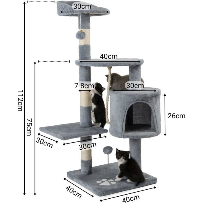 Hitburu Griffoir | Tour Moderne En Forme De Champignon - Arbre À Chat | Pour L Exercice Physique Et Mental Des Chatons À La Maison Ou En Appartement En Intérieur Et Extérieur