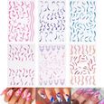 Stickers Ongles Nail Art Autocollants Ongles Autoadhésif Pochoirs Ongle Nail Art Rayures Colorées Décalcomanies, Idéal Comme Cadeau-0