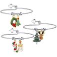 3 pièces créatif joli noël exquise chaîne Bracelet poignet décor pour femmes filles dames   MONTRE BRACELET-0