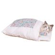 1pc chat chiens lit pour animaux de compagnie maison chiot chats sac de couchage tapis canapés amovible, hibou violet, M-0