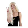 Perruque Blonde Longue Hippie - PARTY PRO - Accessoire de déguisement - Femme - 60cm - Perles en plastique-0