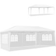 RELAX4LIFE Tonnelle de Jardin 3X6M pour Mariage/Fête - avec Fenêtres & 4 Parois - Pavillon en PE Imperméable pour Terrasse/Patio-0