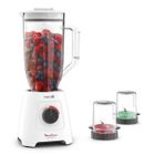 MOULINEX Blender mixeur, 2 vitesses, Bol 2,8 L, 6 lames Powelix, Fonction Pulse, Technologie glasse pilée, Blendforce XXL LM458110