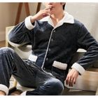 Pyjama en flanelle pour hommes - ECELEN - Automne Hiver - Manches longues - Couleur Bleu3