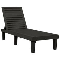 Transat chaise longue bain de soleil lit de jardin terrasse meuble d exterieur 155 x 58 x 83 cm polypropylene noir